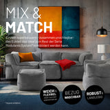 LUMALAND Modulares Eckteil links aus der Cord-Reihe, 81x81x70 cm - Bezug soft & waschbar - Grau, gemütlich und flexibel kombinierbar.