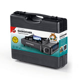 EASYmaxx Gaskocher tragbar 2500W Schwarz im stabilen Metallgehäuse mit Piezozündung und stufenloser Regulierung zum Camping.