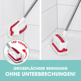 CLEANmaxx Akku-Scheuerbürste - weiß/rot mit 180° kippbarem Bürstenkopf für einfache, kabellose Boden- und Fliesenreinigung.