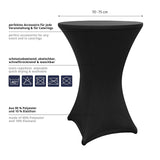 LUMALAND Stehtischhusse Ø 80-85 cm Schwarz, abwischbar, schmutzabweisend, waschbar, elastisch, Premium-Qualität, 5er-Set.