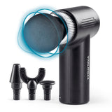 VITALmaxx Massagegerät Mini-Gun - schwarz/silber mit 4 Aufsätzen, handlich und kraftvoll für effektive Muskelmassage und Regeneration.