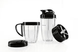 GOURMETmaxx Zubehörset L für Nutrition Mixer Pro 1.000 mit Bechergriff, Präzisionsklinge, To-go- und Frischhaltedeckeln für Shakes und Smoothies.