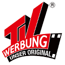 TV-Werbung unser Original Logo in Rot-Weiß-Schwarz.
