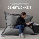 LUMALAND XXL Microvelours Sitzsack 380L 140x180 cm Grau mit bequemer Füllung, ideal zum Entspannen im Wohnzimmer oder Kinderzimmer.