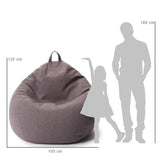 LUMALAND Comfort Line XXL Sitzsack 100x120x50 cm in Dunkelgrau mit EPS-Perlenfüllung, formanpassend und waschbar.
