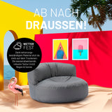 LUMALAND Sitzsack Lounge (320 L) grau, wetterfest, für drinnen und draußen, mit robustem, wasserabweisendem Material.