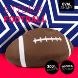 LUMALAND Football-Sitzsack, ovaler Sitzsack im Football-Design, leicht, langlebig, für Indoor & Outdoor, 4,2 kg, mit EPS-Perlenfüllung.