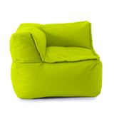 LUMALAND Sitzsack-Sofa Ecke Apfelgrün mit extrastarkem Material, 340 L Volumen, abwischbarem Bezug und kombinierbarem Modulsystem.