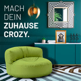 LUMALAND Sitzsack Lounge (320 L) grün, modern und gemütlich, geeignet für Indoor und Outdoor, leicht, pflegeleicht und langlebig.