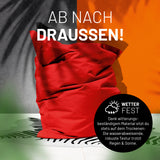 LUMALAND Sitzsack Classic XXL (380 L) rot, wetterfest, wasserabweisend, robust, geeignet für Innen- und Außenbereich mit verdecktem Reißverschluss.