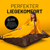 LUMALAND XXL Microvelours Sitzsack Braun 140x180 cm, 380L, wasserfest, bequeme XXL Sitzgelegenheit für Indoor und Outdoor.