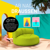 LUMALAND Sitzsack Lounge (320 L) Apfelgrün, wetterfest, robust, leicht, ideal für drinnen und draußen, mit verdecktem Reißverschluss.