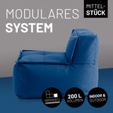 LUMALAND Sitzsack-Sofa Mittelstück in Navyblau, 200 L Volumen, modular, kombinierbar, strapazierfähig, für Indoor und Outdoor.