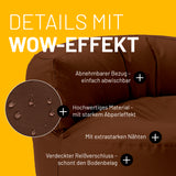 LUMALAND Sitzsack Lounge (320 L) in Braun mit abnehmbarem Bezug, starkem Abperleffekt, extrastarken Nähten und verdecktem Reißverschluss.