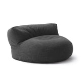 LUMALAND Interior Line Sitzsack-Lounge rundes Sitzsack-Sofa 320l Füllung 90x50 cm Dunkelgrau in hochwertigem leinenartigem Material