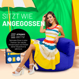 LUMALAND Sitzsack Lounge (320 L) Royalblau mit robusten Nähten, EPS-Füllung und atmungsaktivem Material, ideal für Innen- und Außenbereiche.