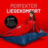 Lumaland XXL Microvelours Sitzsack dunkelblau 140x180 cm, atmungsaktiv, flexibel und bequemer XXL Riesensitzsack für drinnen.