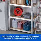 EASYmaxx 2 in 1 Schwerlastregal & Werkbank mit 5 MDF-Platten, 875 kg Traglast, ideal für Keller, Garage und Werkstatt.