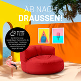 LUMALAND Sitzsack Lounge (320 L) Rot, wetterfest, leicht, gemütlich für drinnen & draußen mit pflegeleichtem Material und verdecktem Reißverschluss.