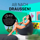 LUMALAND Sitzsack Drops (300 L) Stahlgrau, wetterfest, wasserabweisend, robust und komfortabel für drinnen und draußen.