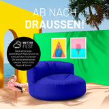 LUMALAND Sitzsack Lounge (320 L) Royalblau wetterfest, langlebig, bequem für drinnen und draußen mit pflegeleichtem Material und verdecktem Reißverschluss.