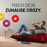 LUMALAND XXL Microvelours Sitzsack 380L Rot, 140x180 cm, bequemes, wasserfestes Riesensitzkissen für Indoor und Outdoor.