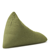 LUMALAND Sitzsack Interior Line - dreieckiger Sitzkissen Bean Bag in Lime, Leinen-Optik, 370l Füllung, 150 x 100 x 100 cm