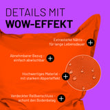 LUMALAND Sitzsack Classic XXL Orange mit extrastarken Nähten, abnehmbarem Bezug, Abperleffekt & verdecktem Reißverschluss für drinnen und draußen.