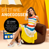 LUMALAND Sitzsack Lounge (320 L) Braun, atmungsaktiv, anpassungsfähige Füllung, bequem für drinnen und draußen.