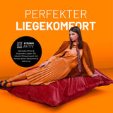 LUMALAND XXL Microvelours Sitzsack 380L in Rot, 140x180 cm, atmungsaktiv und komfortabel für Indoor-Entspannung.