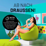 LUMALAND Sitzsack Drops (300 L) Apfelgrün mit wetterfestem, wasserabweisendem Material für stilvolles Sitzen drinnen und draußen.