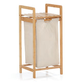 LUMALAND Bambus Wäschekorb mit ausziehbarem Wäschesack beige, 33x33x73 cm, robust, stilvoll und pflegeleicht aus Bambus.