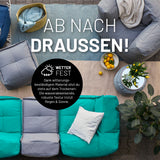 LUMALAND Sitzsack-Sofa Mittelstück Türkis, wetterfest, extrastark, 200 L Volumen, pflegeleicht mit abwischbarem Bezug.