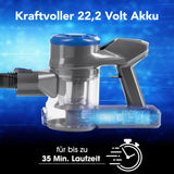 CLEANmaxx Akku-Hand- & Bodenstaubsauger anthrazit/blau mit 22,2 Volt Akku und bis zu 35 Min. Laufzeit für kabelloses Saugen.