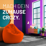 LUMALAND Sitzsack Drops (300 L) in Orange, modern drinnen & draußen, langlebig, pflegeleicht mit EPS-Perlenfüllung und verdecktem Reißverschluss.