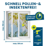 HOBERG Insekten- & Pollenschutzgitter mit Magnetbefestigung für Fenster, schnell montiert, kein Bohren, max. 150x130 cm, pollen- und insektensicher.