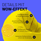 LUMALAND Sitzsack Drops (300 L) Gelb mit extrastarken Nähten, abnehmbarem Bezug, Abperleffekt und verdecktem Reißverschluss.