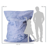 LUMALAND XXL Sitzsack im Marmor Design 380L, 140x180 cm, wasserfest, indoor und outdoor, bequemer Riesensitzsack für entspanntes Sitzen.