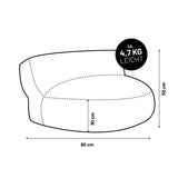 LUMALAND Sitzsack Lounge (320 L) - In- & outdoor, 4,7 kg leicht, 90x50x30 cm, ergonomisch geformt, langlebig und pflegeleicht, türkis.
