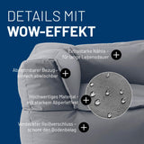 LUMALAND Sitzsack-Sofa Ecke grau mit abnehmbarem Bezug, extrastarken Nähten und verdecktem Reißverschluss, pflegeleicht und langlebig.