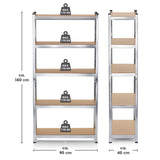 EASYmaxx Schwerlastregal & Werkbank 2er-Set 180x90x40 cm, Metallkonstruktion, 175 kg Traglast pro Ebene, stapelbares Lastenregal