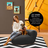 LUMALAND Interior Line Sitzsack-Lounge Dunkelgrau, rundes Sitzsack-Sofa, 320l Füllung, gemütlich und atmungsaktiv für Innenräume.