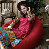 LUMALAND Comfort Line XXL Sitzsack Rot mit EPS-Perlenfüllung, 100x120x50 cm, bequemes Bodenkissen für Kinder und Erwachsene.