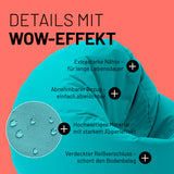LUMALAND Sitzsack Drops (300 L) Aquamarin mit extrastarken Nähten, abnehmbarem Bezug, Abperleffekt und verdecktem Reißverschluss.