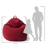 LUMALAND Comfort Line XXL Sitzsack Rot, 100x120x50 cm, Bodenkissen mit 315L EPS-Perlenfüllung, ergonomisch und waschbar.