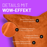 LUMALAND XXL Microvelours Sitzsack Orange mit abnehmbarem Bezug, Microveloursoptik, extrastarken Nähten und verdecktem Reißverschluss.