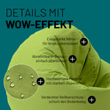 LUMALAND Sitzsack Drops (300 L) grün, robust mit extrastarken Nähten, abnehmbarem Bezug, Abperleffekt & verdecktem Reißverschluss für In- & Outdoor.