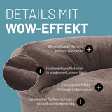 LUMALAND Interior Line Sitzsack-Lounge braun, 320l Füllung, Leinen-Optik, abnehmbarer Bezug, extra starke Nähte, verdeckter Reißverschluss, waschbar.
