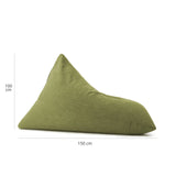 LUMALAND Sitzsack Interior Line Lime, dreieckig, 150x100x100 cm, Leinenoptik, weich, mit 370l EPS-Perlenfüllung, Indoor Sitzkissen.