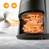 GOURMETmaxx Digitale Heißluft-Fritteuse 1400 W schwarz mit Heißluft-Zirkulation für fettarme Pommes und Snacks.